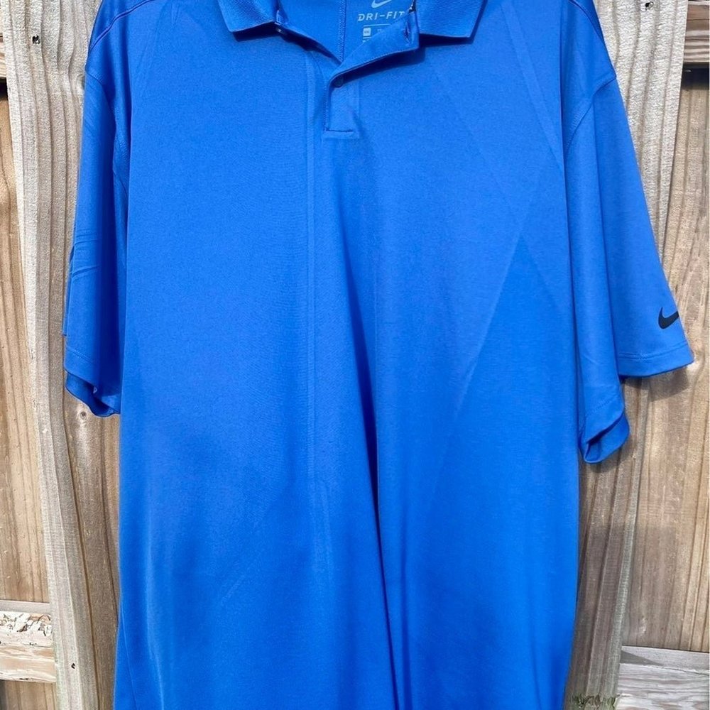 Nike Golf Dri Fit Royal Blue Polo Short Sleeve SZ XXL